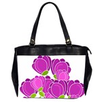 Purple flowers Office Handbags (2 Sides) 