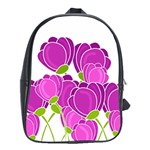 Purple flowers School Bags (XL) 