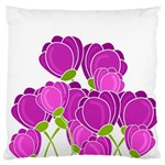 Purple flowers Large Flano Cushion Case (Two Sides)