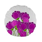 Purple flowers Standard 15  Premium Flano Round Cushions