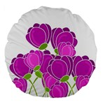 Purple flowers Large 18  Premium Flano Round Cushions
