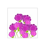Purple flowers Satin Bandana Scarf