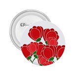 Red floral design 2.25  Buttons