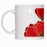 Red floral design White Mugs