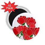 Red floral design 2.25  Magnets (10 pack) 