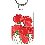 Red floral design Dog Tag (Two Sides)