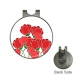 Red floral design Hat Clips with Golf Markers