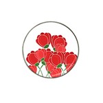 Red floral design Hat Clip Ball Marker