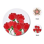 Red floral design Playing Cards (Round) 