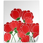 Red floral design Canvas 8  x 10 