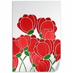 Red floral design Canvas 12  x 18  