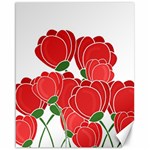 Red floral design Canvas 16  x 20  