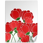 Red floral design Canvas 18  x 24  