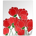 Red floral design Canvas 20  x 24  