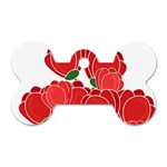 Red floral design Dog Tag Bone (Two Sides)