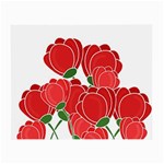Red floral design Small Glasses Cloth (2-Side)