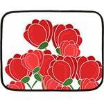 Red floral design Double Sided Fleece Blanket (Mini) 