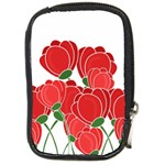 Red floral design Compact Camera Cases