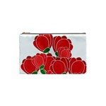 Red floral design Cosmetic Bag (Small) 