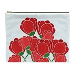Red floral design Cosmetic Bag (XL)