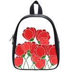 Red floral design School Bags (Small) 