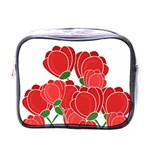 Red floral design Mini Toiletries Bags