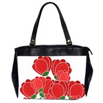 Red floral design Office Handbags (2 Sides) 