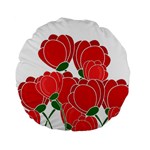 Red floral design Standard 15  Premium Round Cushions