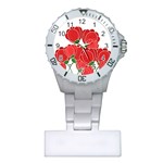 Red floral design Plastic Nurses Watch