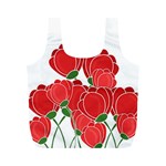 Red floral design Full Print Recycle Bags (M) 