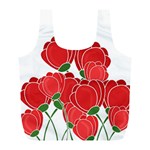 Red floral design Full Print Recycle Bags (L) 