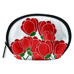 Red floral design Accessory Pouches (Medium) 