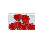 Red floral design Cosmetic Bag (XS)