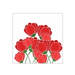 Red floral design Satin Bandana Scarf