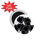 Black flowers 1.75  Magnets (100 pack) 
