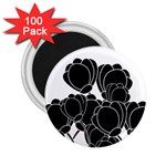 Black flowers 2.25  Magnets (100 pack) 
