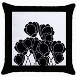Black flowers Throw Pillow Case (Black)