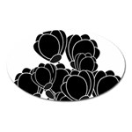 Black flowers Oval Magnet