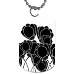 Black flowers Dog Tag (Two Sides)