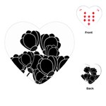 Black flowers Playing Cards (Heart) 