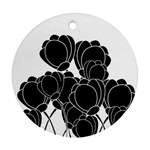 Black flowers Round Ornament (Two Sides) 
