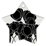 Black flowers Star Ornament (Two Sides) 
