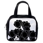 Black flowers Classic Handbags (One Side)