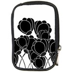 Black flowers Compact Camera Cases