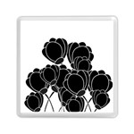 Black flowers Memory Card Reader (Square) 