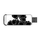 Black flowers Portable USB Flash (One Side)