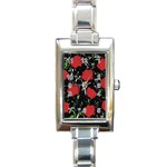 Red roses Rectangle Italian Charm Watch