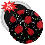 Red roses 3  Magnets (100 pack)