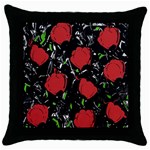 Red roses Throw Pillow Case (Black)
