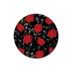Red roses Rubber Coaster (Round) 